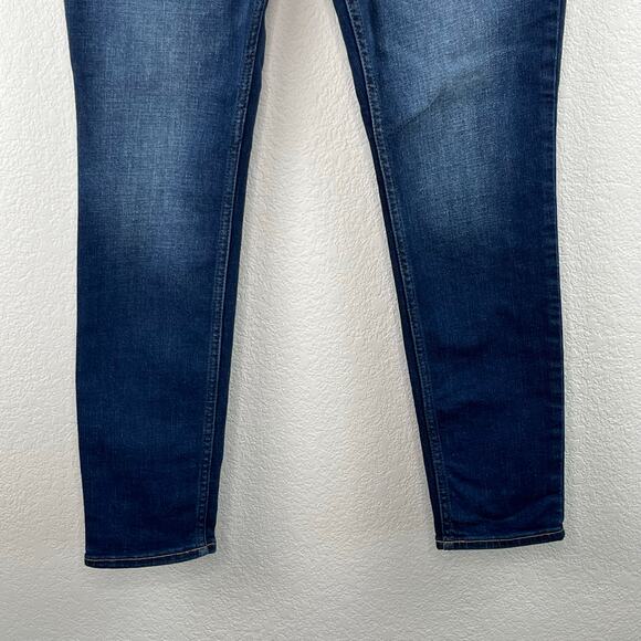 Old Navy Dark Wash Mid Rise Rockstar Super Skinny Denim Jeans Stretch 8 - Picture 6 of 9